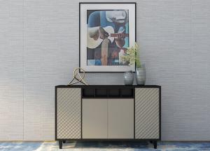 现代轻奢浅土黄色软包柜门玄关柜3d模型 现代轻奢浅土黄色软包柜门玄关柜