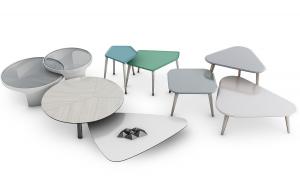 现代个性时尚茶几、边几组合3d模型 现代个性时尚茶几、边几组合