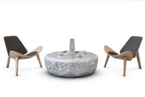 现代个性简约镂空茶几和休闲椅组合3d模型 现代个性简约镂空茶几和休闲椅组合