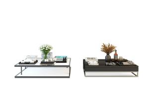 新中式正方形金属框架茶几和花瓶摆件组合3d模型 新中式正方形金属框架茶几和花瓶摆件组合