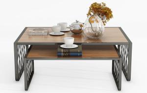 新中式可延伸长方形茶几组3d模型 新中式可延伸长方形茶几组