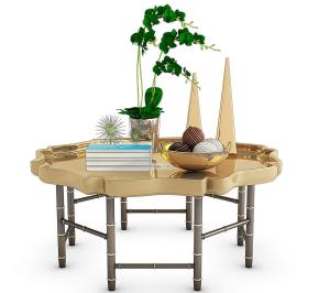 新中式金属竹节支撑花朵形茶几和摆件组合3d模型 新中式金属竹节支撑花朵形茶几和摆件组合