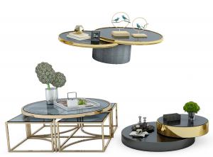 新中式可转台面茶几和摆件组合3d模型 新中式可转台面茶几和摆件组合