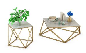 现代金属几何形支架大理石方形茶几3d模型 现代金属几何形支架大理石方形茶几