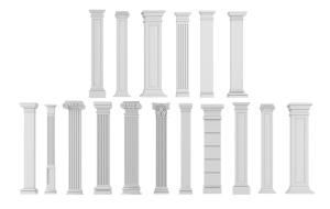 欧式竖条纹雕花柱头罗马柱子