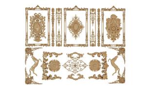 方形雕花石膏线拼接欧式构件