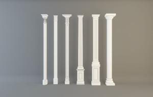 带有柱础、柱头的欧式罗马柱子