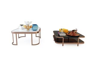 现代铜制金属支撑方形圆角茶几3d模型 现代铜制金属支撑方形圆角茶几