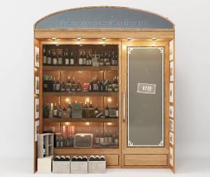 街头流动摊贩酒水饮料小屋橱窗、货架