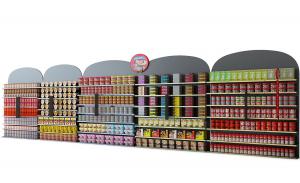 超市食品、罐头、方便面开放式货架