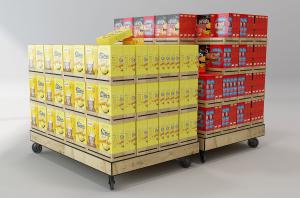 超市食品零食可移动货架摆台