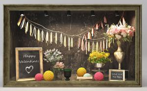 购物广场卖场花瓶、花艺画框造型橱窗