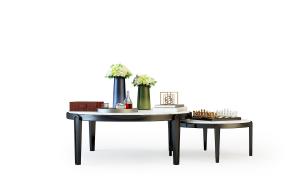 现代黑色支架圆形茶几、国际象棋摆件组合3d模型 现代黑色支架圆形茶几、国际象棋摆件组合