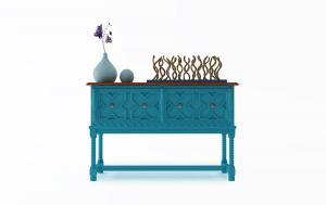 东南亚木雕花纹玄关柜、摆件组合3d模型 东南亚木雕花纹玄关柜、摆件组合