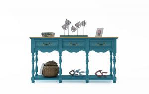 地中海蓝色木雕玄关柜、编制收纳筐组合3d模型 地中海蓝色木雕玄关柜、编制收纳筐组合