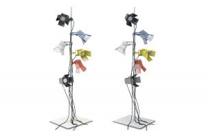 工业风个性多头彩色灯罩落地灯