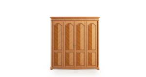 简欧实木凹陷纹理装饰柜门的衣柜