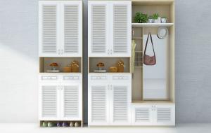 现代百叶装饰柜门玄关柜、鞋柜收纳柜3d模型 现代百叶装饰柜门玄关柜、鞋柜收纳柜