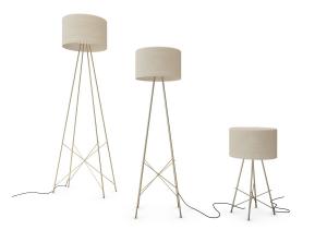 现代素色金属四个支点落地灯、台灯