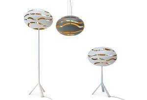 现代金属波浪镂空球形落地灯