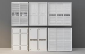 简欧百叶柜门、推拉门衣柜