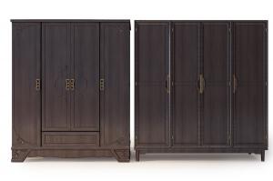 新中式实木祥云雕花柜门衣柜