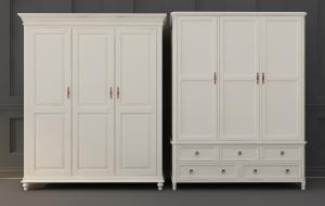 简欧白色三扇门衣柜