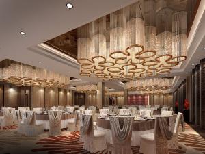 花朵吊顶装饰的新中式酒店宴会厅