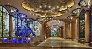 孔雀主题的欧式走廊过道