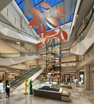 一站式购物广场商场挑空大厅休闲区