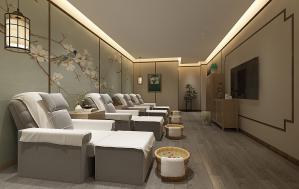 灯带走边的新中式足疗按摩房