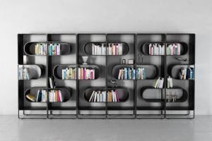 创意黑色金属拼接现代书架、书籍