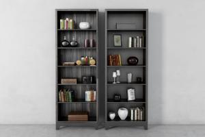 黑色的北欧多层展示书架