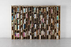 个性创意大小方格现代实木书架、书籍