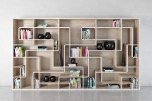 回字形现代实木书架