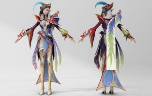 衣着有鸟类色彩形态的游戏人物