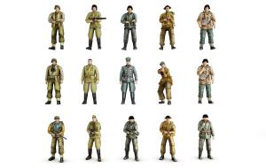 二战盟军士兵、德军士兵游戏人物