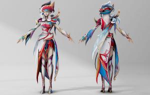 两臂抬起的游戏人物