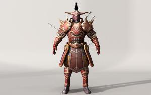 中箭的盔甲游戏人物3d模型 中箭的盔甲游戏人物