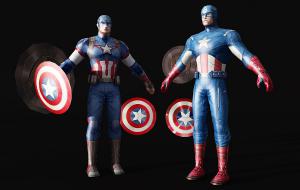 美国队长游戏人物3d模型 美国队长游戏人物