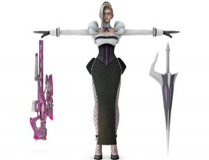 游戏人物之展开双臂的女子