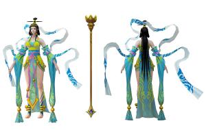 身披绸带的女性游戏人物