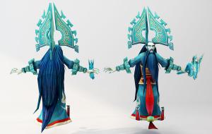 头戴三棱形头饰的男性游戏人物