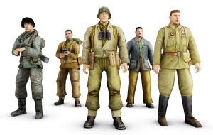 游戏人物之挎望远镜、持枪站立的军人