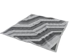 带有渐变灰色条形花纹的方形地毯3d模型 带有渐变灰色条形花纹的方形地毯