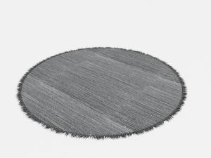 灰色圆形带有毛边的地毯3d模型 灰色圆形带有毛边的地毯