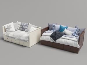 简欧实木带抽屉的多功能沙发床