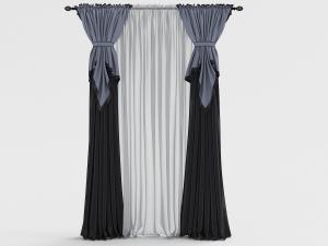 欧式拼接双色束起的窗帘