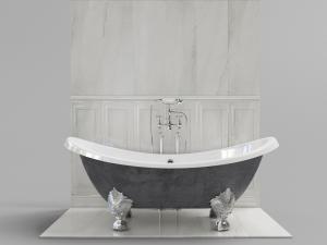 欧式雕花四脚陶瓷浴盆