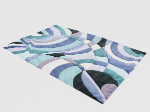 现代拼接花纹图案的长方形地毯3d模型 现代拼接花纹图案的长方形地毯